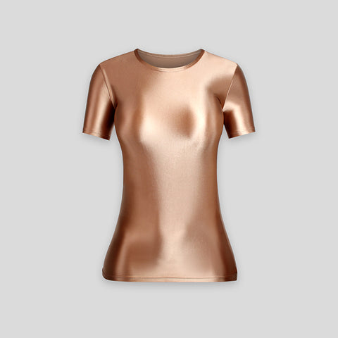 Women's Thin Spandex Short Sleeve Stretch Bottoming Shirt
