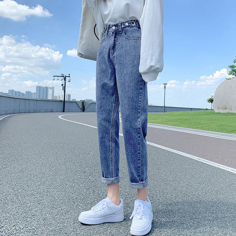 Summer Thin Black Harlan Jeans Women"s Spring Slim High Waist