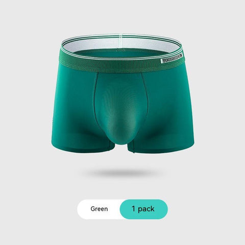 Ice Silk 3D Punching Die Thin Cool Breathable Traceless Solid Color Boxers Antibacterial Inner Stickers Boxer Briefs