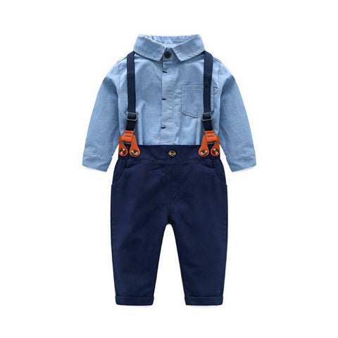 Boys' Romper Suit Top And Overalls Trousers