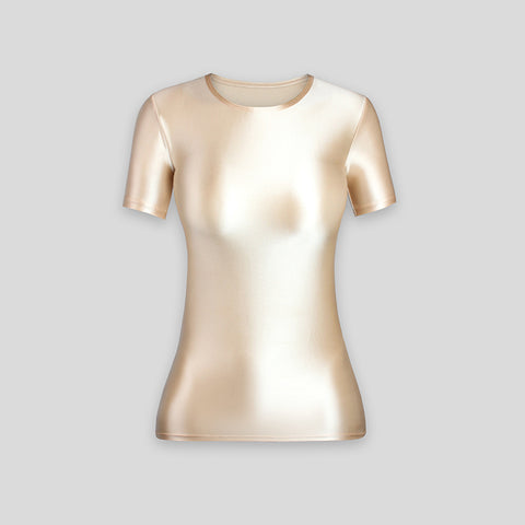 Women's Thin Spandex Short Sleeve Stretch Bottoming Shirt