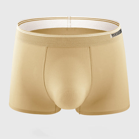 Ice Silk 3D Punching Die Thin Cool Breathable Traceless Solid Color Boxers Antibacterial Inner Stickers Boxer Briefs