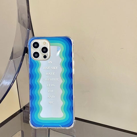 Striped Letter Mirror Phone Soft Case