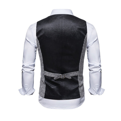 Striped Trim Double Breasted Men's Leisure Vest