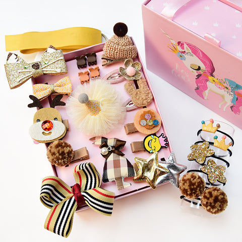 24-piece Children's Day Gift Children's Hairpin Headdress Girls Baby Hair Clip Cute Princess Hair Accessories Set