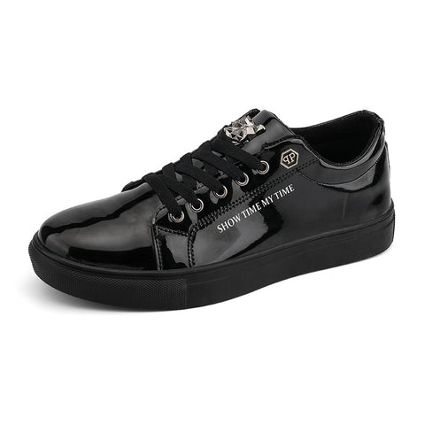 Men's Shoes Spring New Korean Fashion Board Shoes Low-top Trendy Casual Sneakers Glossy Large Size Flat Bottom Fashion Shoes