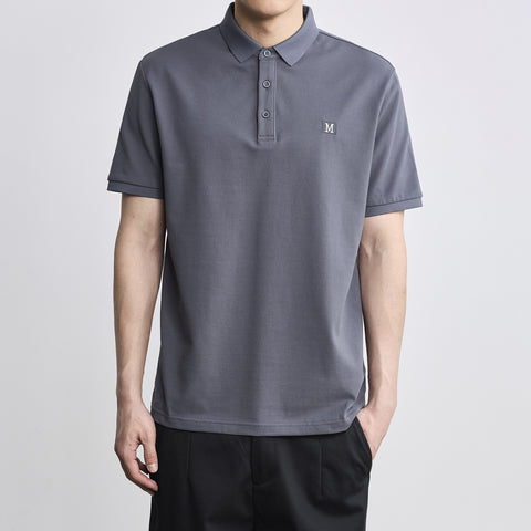 Letter Embroidered Polo Shirt Simple Lapel Men's Short Sleeve