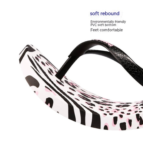 Women's Leopard Flip Flops Non-slip Slippers Summer Flip-flops Women