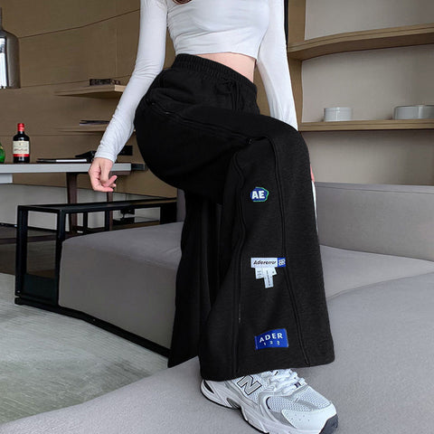 Women's Drapey High Waist Long Mopping Pants