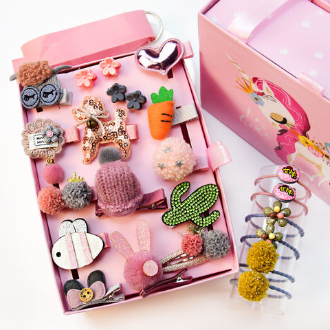 24-piece Children's Day Gift Children's Hairpin Headdress Girls Baby Hair Clip Cute Princess Hair Accessories Set