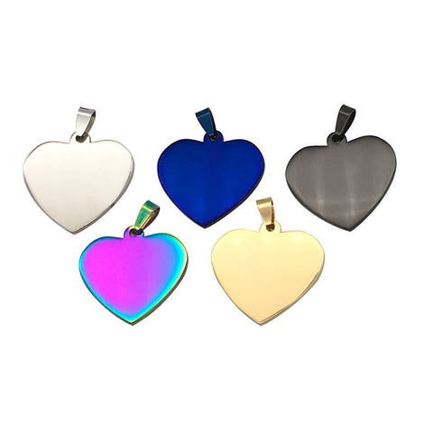 Stainless Steel Dog Tag Titanium Steel Love Glossy Tag Necklace
