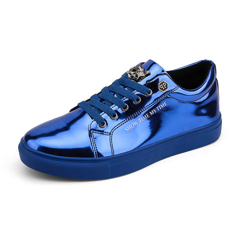 Men's Shoes Spring New Korean Fashion Board Shoes Low-top Trendy Casual Sneakers Glossy Large Size Flat Bottom Fashion Shoes