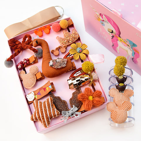 24-piece Children's Day Gift Children's Hairpin Headdress Girls Baby Hair Clip Cute Princess Hair Accessories Set