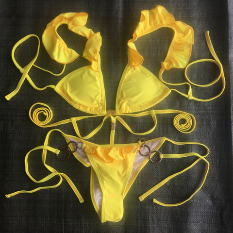 New Sexy Multicolor Bikini Flanging Bandage Chain