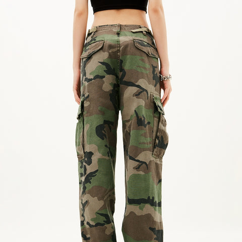 American Retro Hip Hop Camouflage Pants Men