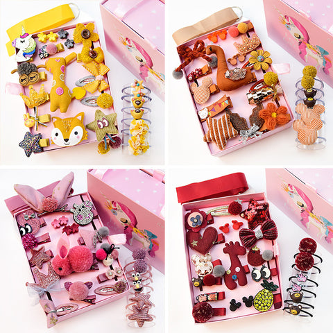 24-piece Children's Day Gift Children's Hairpin Headdress Girls Baby Hair Clip Cute Princess Hair Accessories Set