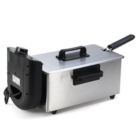 110V Temperature Controlled 3.0L Stainless Steel Fryer Large Capacity