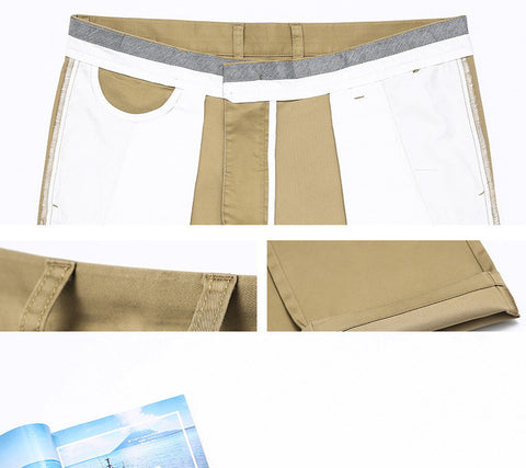 Thin Cotton Stretch Men's Trousers Loose Straight Mid-waist Men's Trousers Business Casual Pants