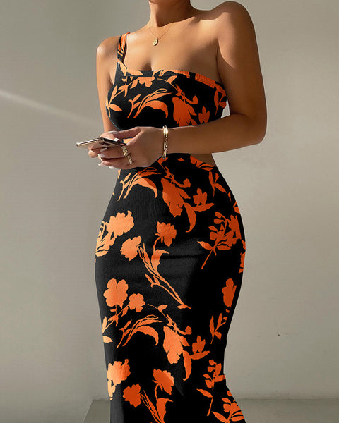 Fashion Slim New European And American Women's Print Dress