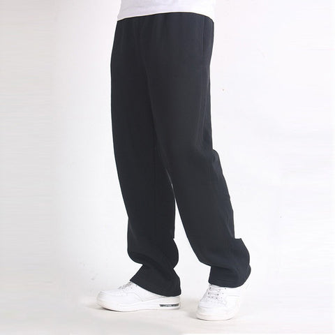Spring And Summer Thin Elastic Waist Men's Loose Straight Leg Cotton Casual Long Pants