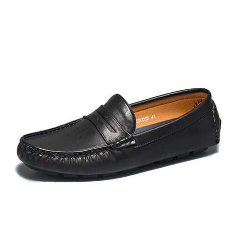 Winter Casual Leather Shoes, Business All-match Peas Shoes, Soft Sole, Soft Leather, All-match
