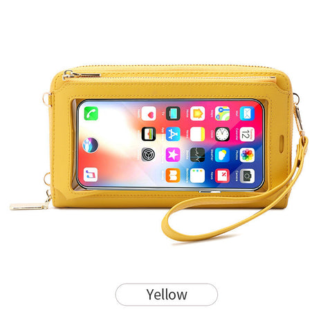 Touch Screen Mobile Phone Bag Female RFID Anti-theft Brush