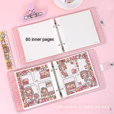Square Loose-leaf Journal Book Gift Box Removable Learning Book