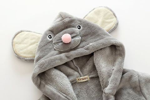 Flannel Bathrobe Cute Mouse Children's Loungewear