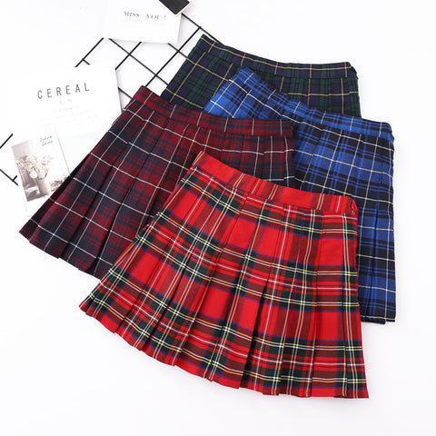 Student High-waisted Anti-glare Skirt With Pleated