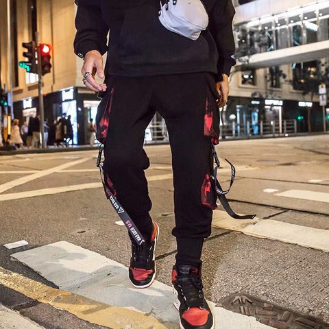 Spring Net Celebrity Overalls Male Ins Tide Brand Tie Feet