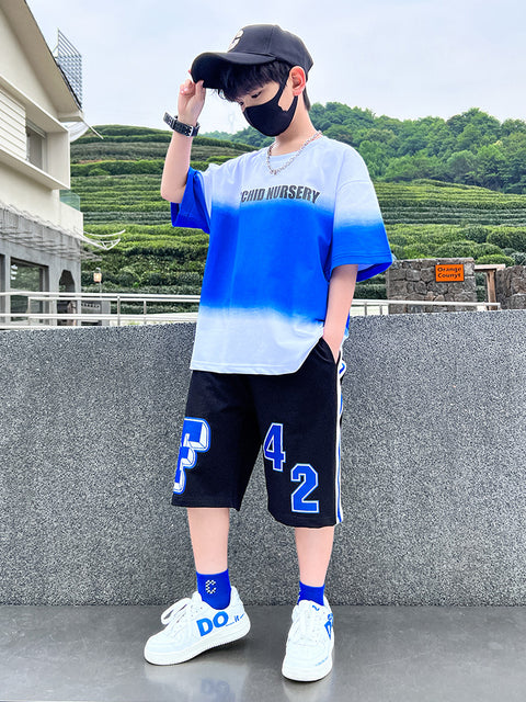 Zhongda Children's Western Style Boy Casual Two-piece Trendy Set