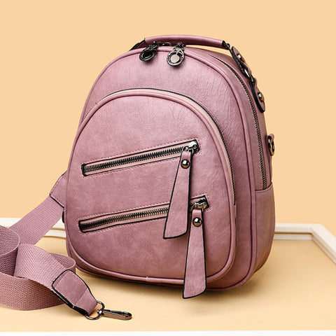 Women's Simple And Lightweight Waterproof Pu Fashion Backpack