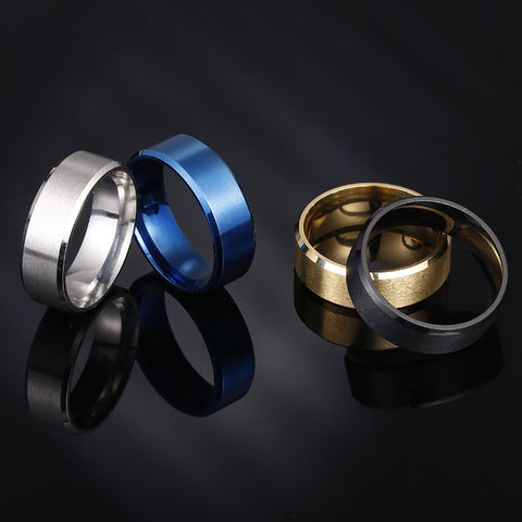 8MM Matte Stainless Steel Men's Ring