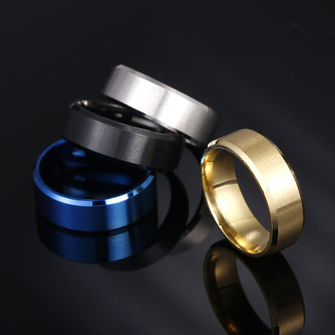 8MM Matte Stainless Steel Men's Ring