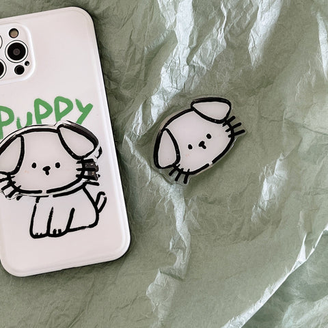 Anti-fall Simple Strokes Puppy Phone Case