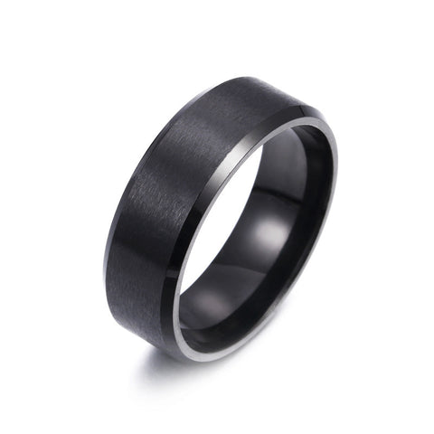 8MM Matte Stainless Steel Men's Ring