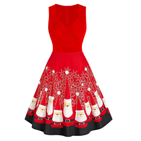 Women's Christmas Long Sleeved Plush High And Low Deep V Off Shoulder Big Swing Dress