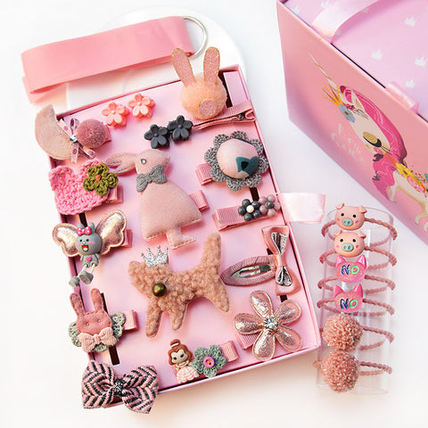 24-piece Children's Day Gift Children's Hairpin Headdress Girls Baby Hair Clip Cute Princess Hair Accessories Set