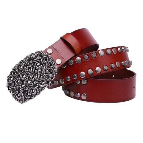 Top Layer Cowhide Trend Rivet Men's Belt