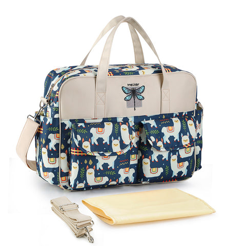 Waterproof Nylon Printed One-Shoulder Mother Bag Messenger Handbag