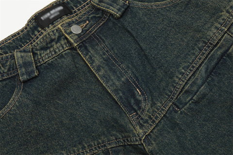 Fashion Washed Denim Overalls Men