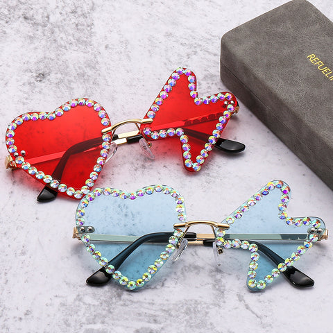 Women's Fashion Simple Frameless Diamond Studded Sunglasses