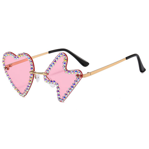 Women's Fashion Simple Frameless Diamond Studded Sunglasses