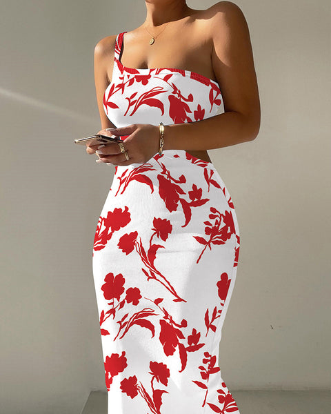Fashion Slim New European And American Women's Print Dress