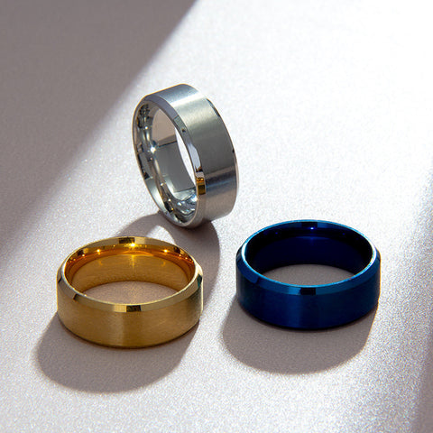 8MM Matte Stainless Steel Men's Ring