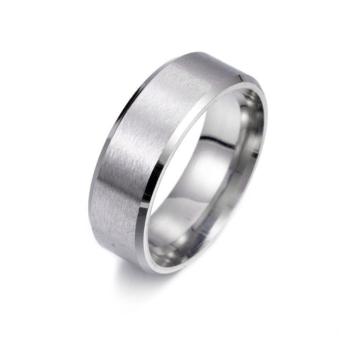 8MM Matte Stainless Steel Men's Ring