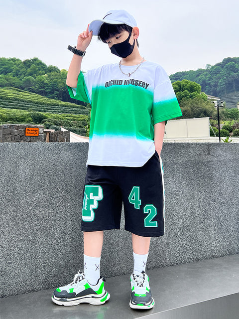 Zhongda Children's Western Style Boy Casual Two-piece Trendy Set
