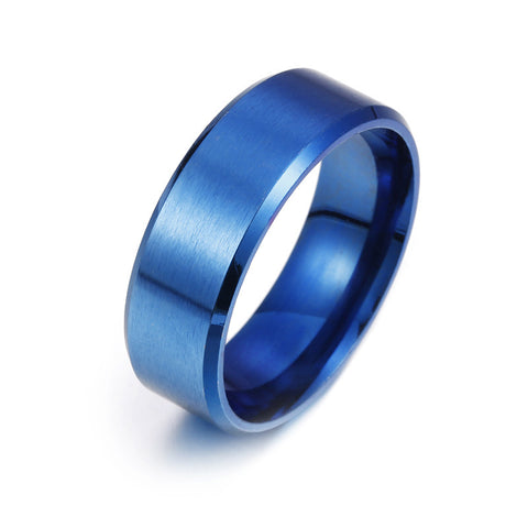 8MM Matte Stainless Steel Men's Ring