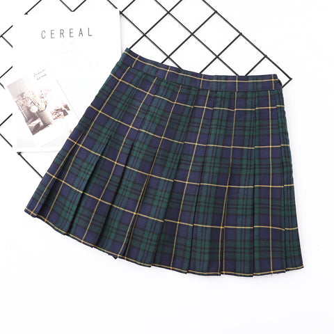 Student High-waisted Anti-glare Skirt With Pleated