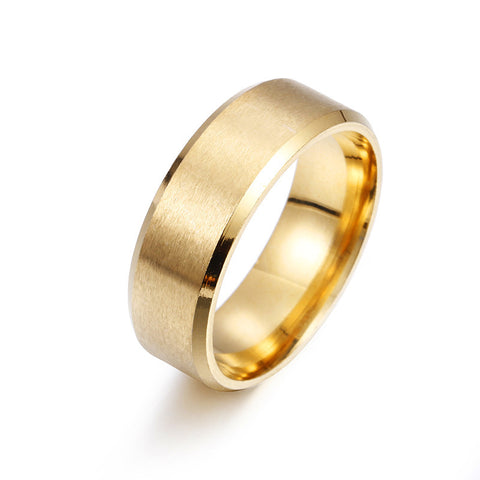 8MM Matte Stainless Steel Men's Ring